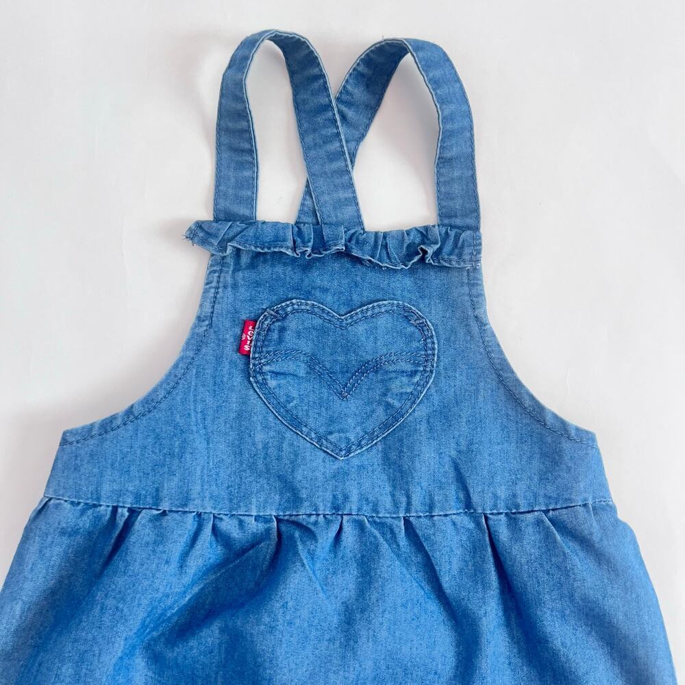 LEVI'S SAN FRANCISCO TODDLER GIRLS DENIM SLEEVLESS JUMPER BLUE SIZE 18 MONTHS